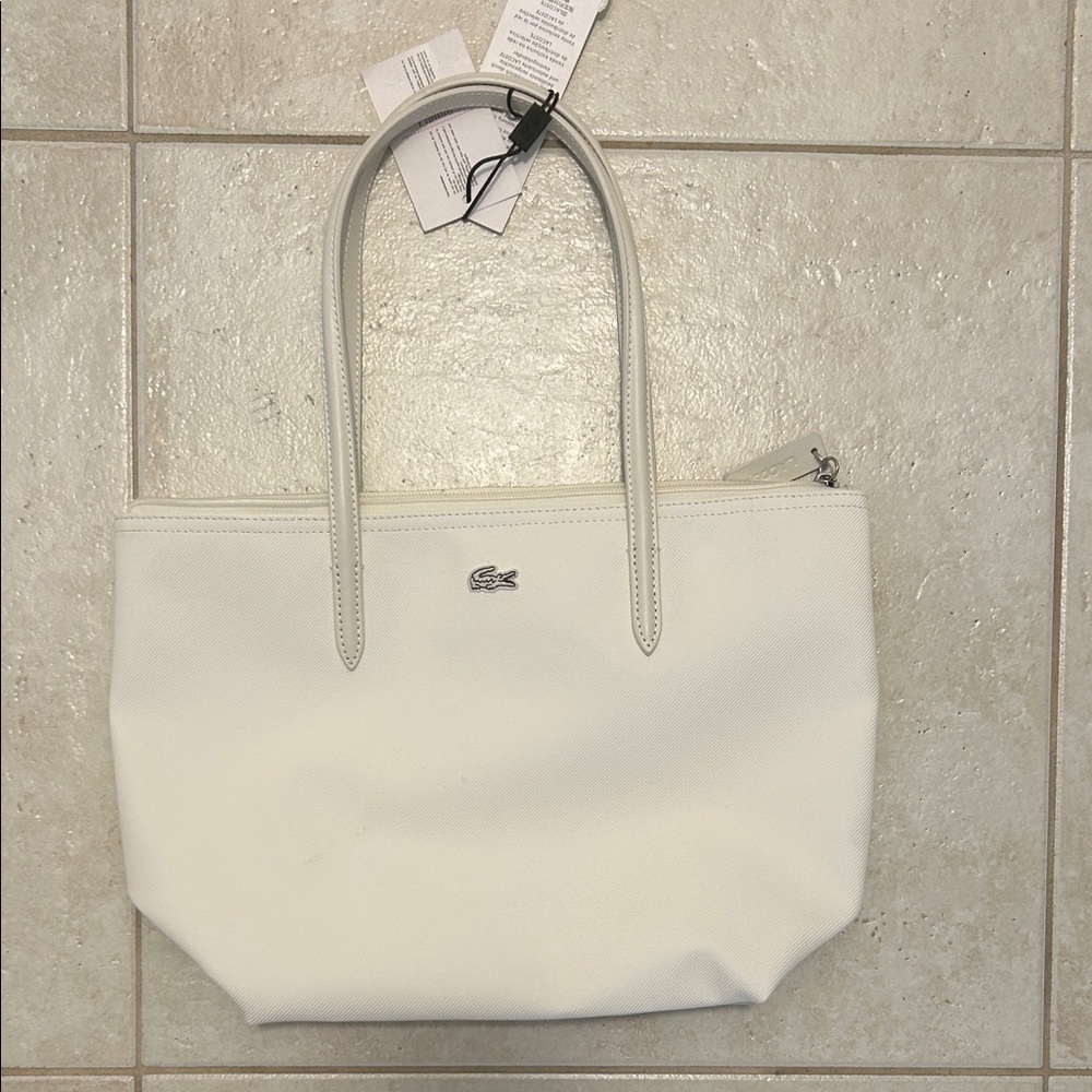 Lacoste Classic White Tote Bag